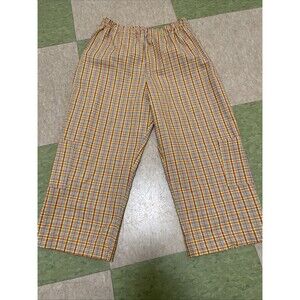 Vintage Homemade Vintage Kids Plaid Pants Yellow Red Blue White Paper Bag Size 8
